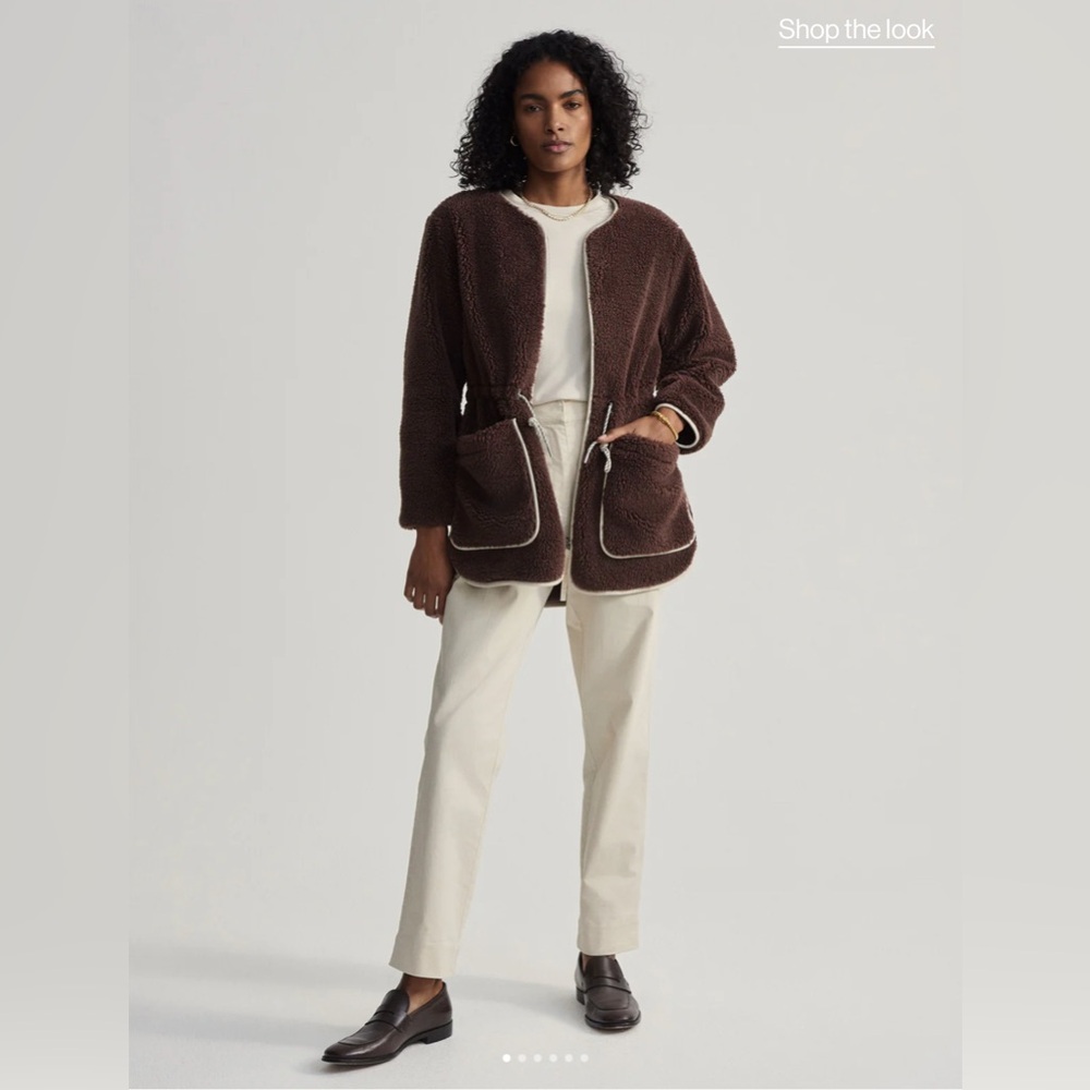 🧸Varley Angelina Sherpa Coat French Roast Size S NWT Sold Out Size - Picture 3 of 13